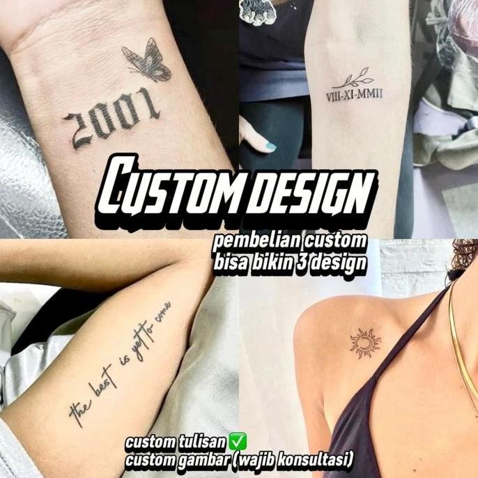 CUSTOM DESIGN TATTO TEMPORARY HENNA nama, Angka, Romawi, Gambar LS