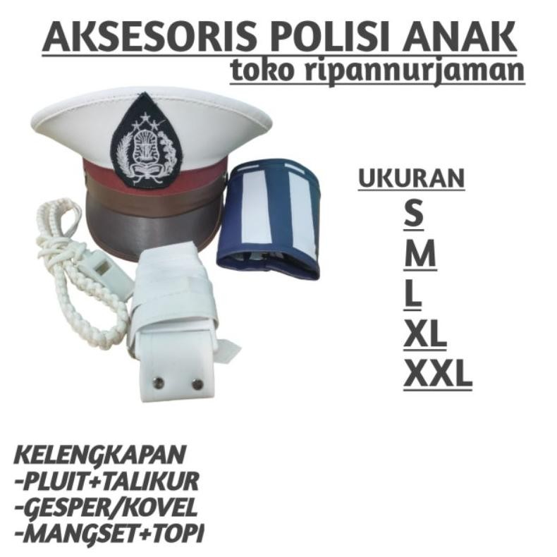 Aksesoris polisi anak / Atribut Polisi Anak (polantas) Kelengkapan anak tk polisi DiM