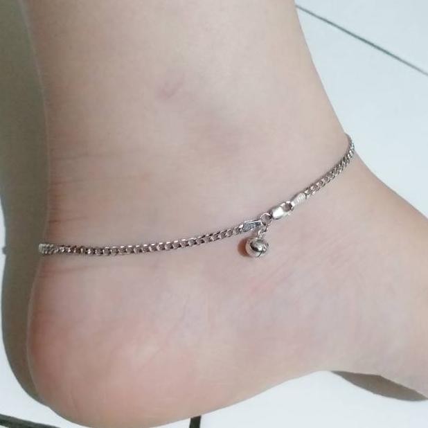 GELANG KAKI PERAK 925 / PERHIASAN GELANG KAKI SILVER LAPIS EMAS PUTIH / GELANG KAKI SISIK NAGA KECIL