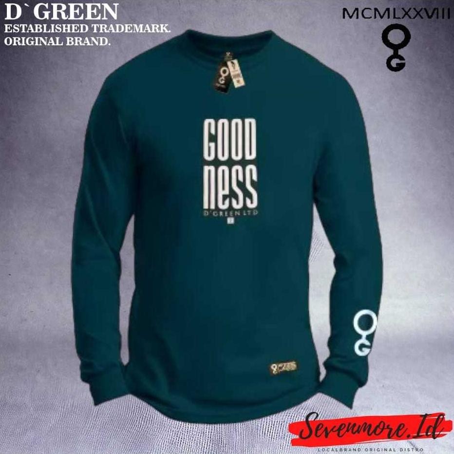 Promo T-Shirt Lengan Panjang Hijau Pria Wanita Motif Goodnesskaos Premium Kaos Ariel Noah Kaos Distr