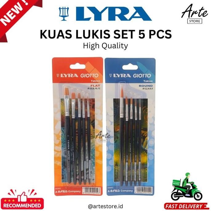 

Lyra Giotto Flat Brush Set Isi 5 Pcs - Kuas Lukis - Artestore