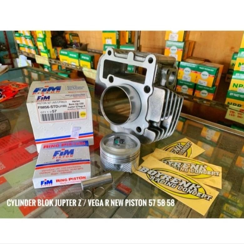 PAKET BORE UP BLOK JUPITER Z SET PISTON 57 57.5 58 58.5 59-BOYRENK RACING