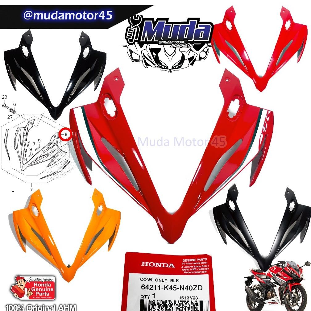 FAIRING DEPAN CBR150R K45G 2018 2017 2016 KEDOK LUAR 64211-64210-K45-N60ZA TOPENG COWL CBR 150 R FRO