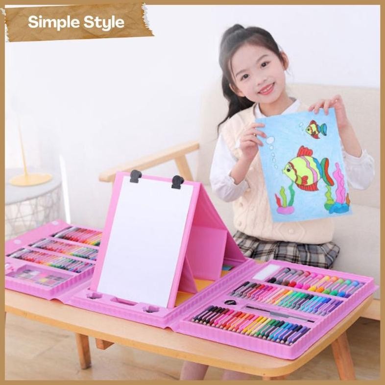 

Tr24 Crayon Anak Pengasah 208Pcs Set Alat Menggambar Melukis Anak-Anak Krayon Tr24
