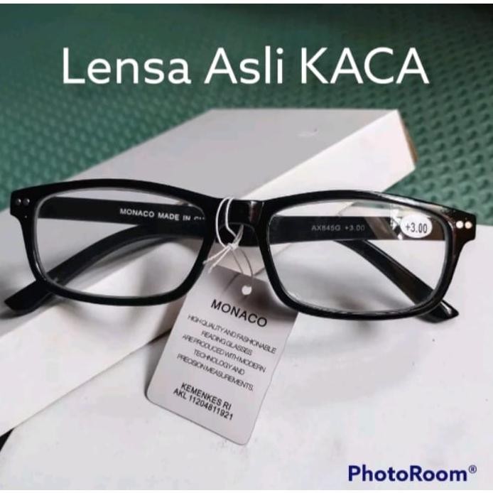 Harga Terbaik Kacamata baca lensa asli kaca awet tahan gores kaca mata plus rabun dekat pria wanita 