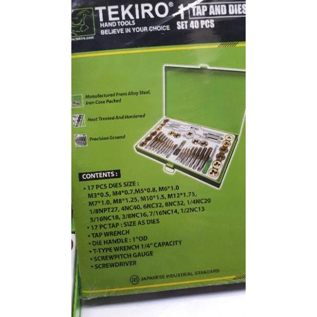 Snai & TAP set SNEI TEKIRO 40 PCS TAP & DIES SET TEKIRO 40 PCS8..