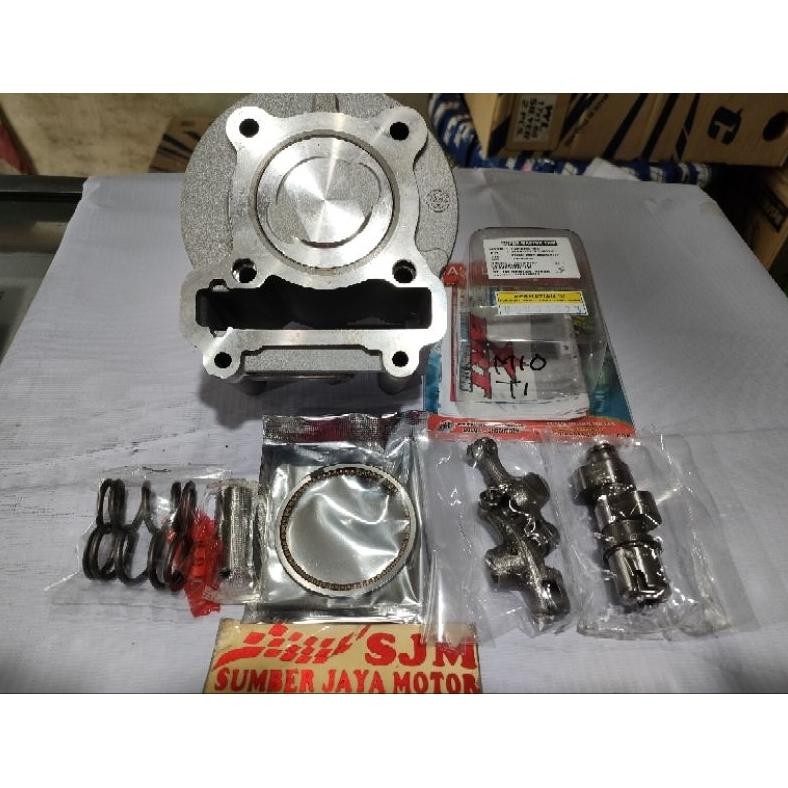 Paketan Blok Bore up Mio 150cc ples Noken As BRT dan per klep Swedia