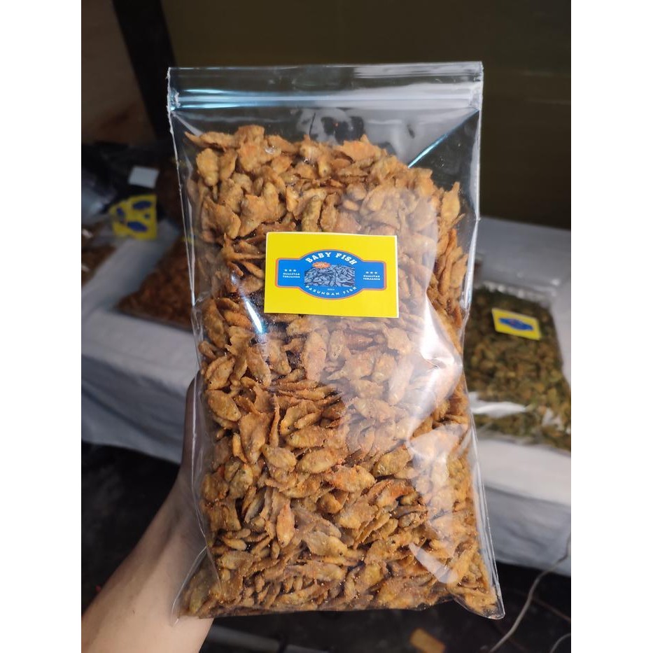 

Baby Fish Crispy 500 Gram Rasa Balado Gurih Manis Camilan Food Kering Snack Cemilan Keripik Pedas