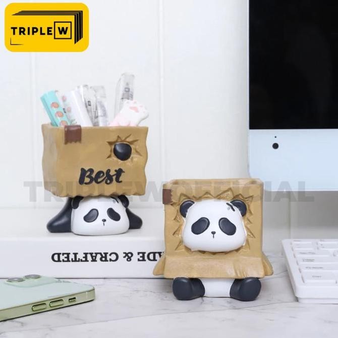 

Tempat Pensil Tabung Triple W | Tempat Alat Tulis Lucu Karakter Panda Korea