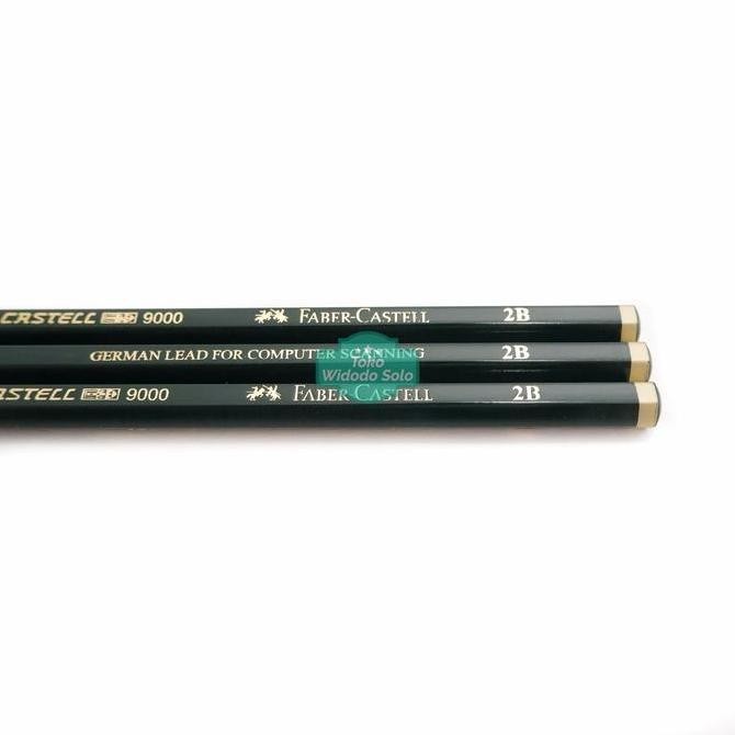 

Pensil 2B Faber Castell 9000 Hitam Ujian Kayu Serut 2B - 1 Pack Isi 12 Buah New Stok
