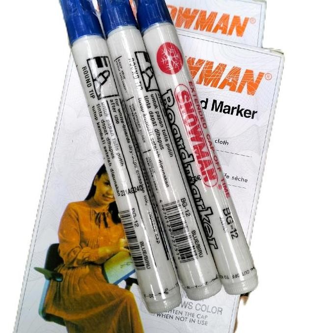

Spidol Snowman Whiteboard Bg12 Warna Biru Isi 12 Pcs New Stok