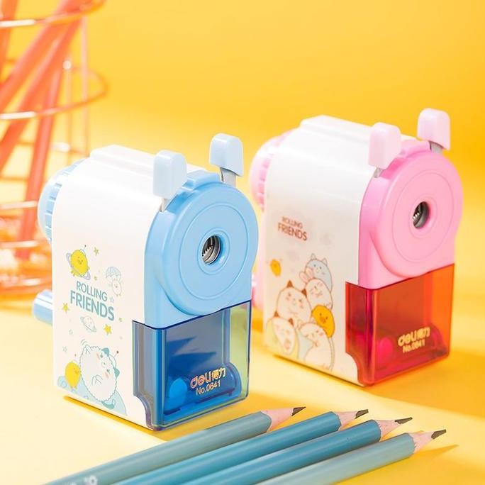 

Deli Rautan Pensil Putar Rotary Sharpener Pink Biru Lucu Stationery