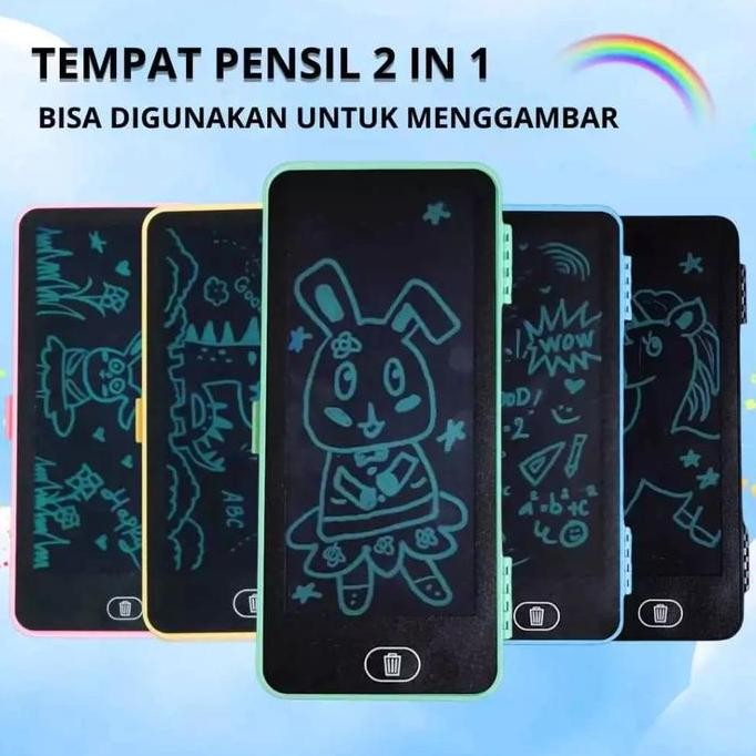 

Kotak Pensil Anak 2 in 1 + Papan LCD Writing & Drawing Box Multifungsi