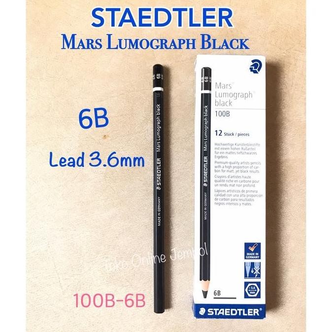 

Staedtler Mars Lumograph Black 6B 100B-6B Pensil Gambar Artist Series ATK0702ST