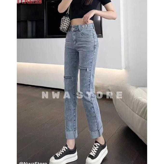 

NWA Jeans Pensil Ripped Pria Import Stretch Premium Distro Keren