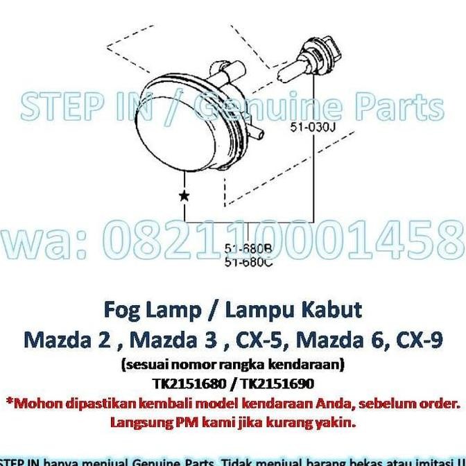 Foglamp SATUAN MAZDA2 Lampu kabut fog lamp MAZDA 2 CX5 CX9 Genuine