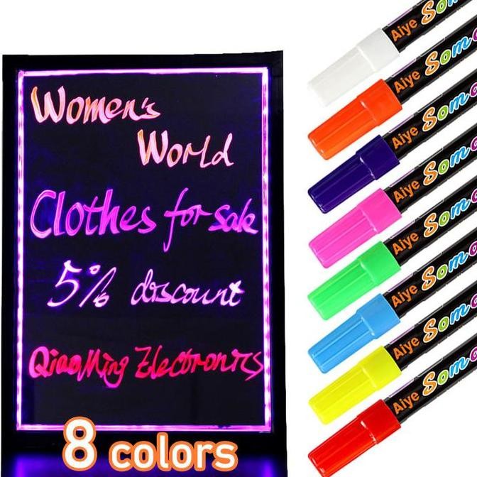 

1 Set Spidol Chalk Marker Neon Fluorescent Warna Warni Untuk Papan Tulis Bisa Dihapus New Stok
