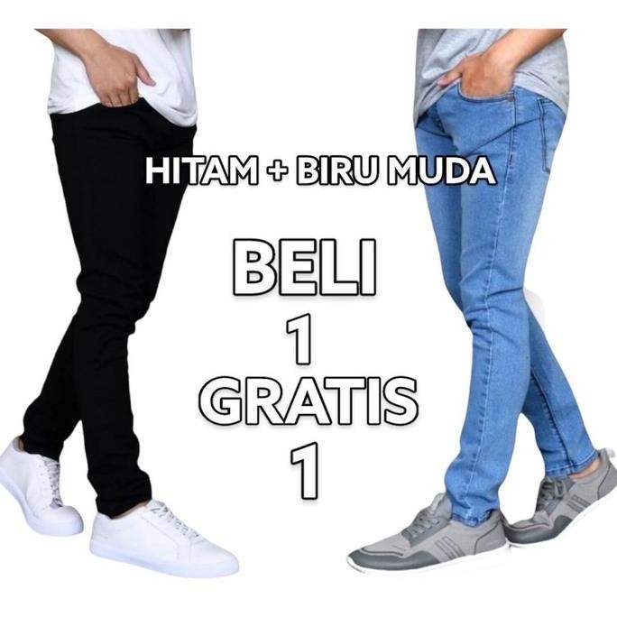 

Celana Jeans Pria Slimfit Pensil Panjang Beli 1 Gratis 1 Promo Cuci Gudang Stretch Premium