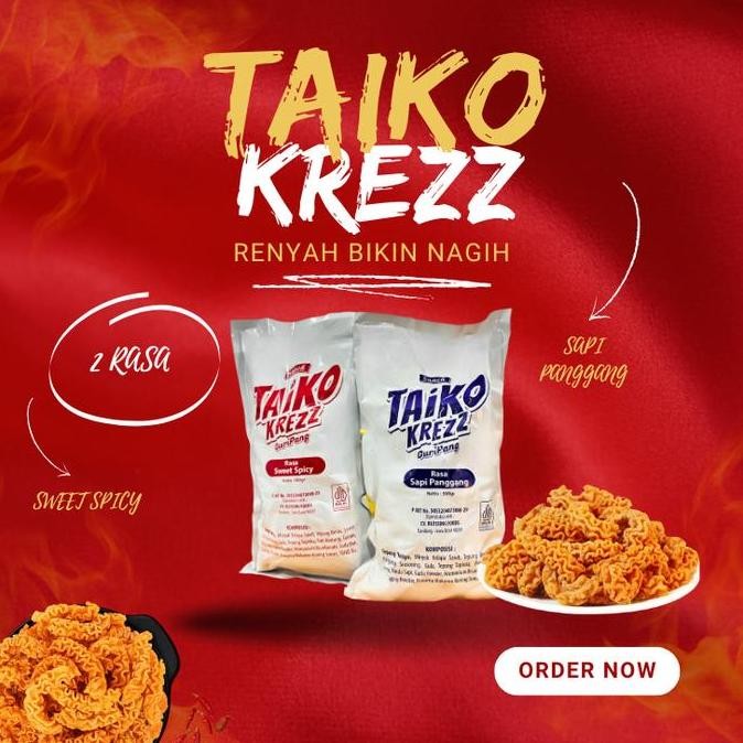 

LM COD Taiko Krezz 500g/1000g, camilan/makanan kembung/ puffed, citarasa baik, renyah dan lezat, makanan puffed daribahan baku berkualitas Keripik Gurita Octopus Roasted Snack Food Pedas Kripik Cemilan Crispy Chips Ayam