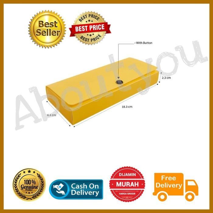 

EMS Kotak Pensil Kancing Plastik Tempat pensil Warna POLOS Pencil Case