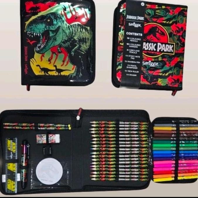 

Smiggle Zipit Stationery Jurassic/Jurassic Pencil Case Set/ Alat Tulis New Stok