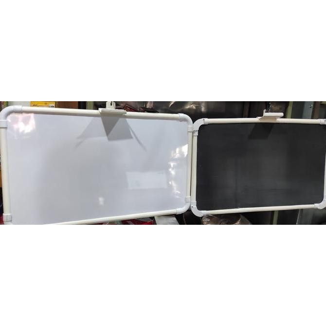

Papan Tulis Dauble Bisa Spidol Whiteboard / Kapur Ukuran 40Cm X 60Cm New Stok