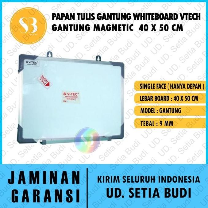 

Papan Tulis Gantung Whiteboard Vtech Gantung Magnetic 40 X 50 Cm New Stok