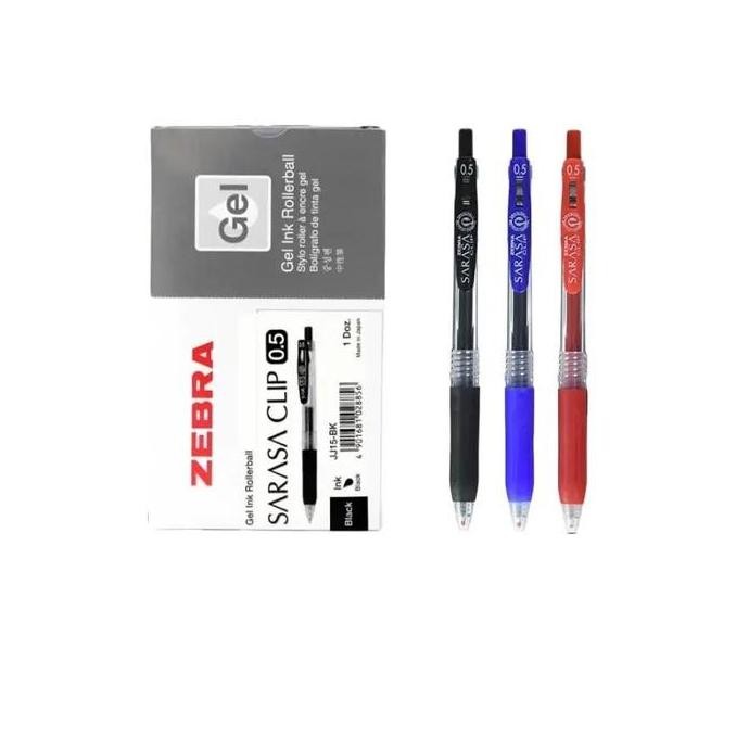 

Pulpen Zebra Sarasa Clip Gel 0.5/0.7 Mm - Hitam Biru Merah Lusinan (1 Pack 12 Pcs) New Stok