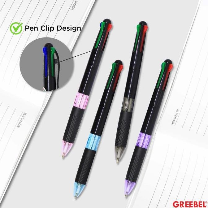 

Greebel Pulpen Ballpen / Royale 4 Warna 0.5 (12Pcs/Set) / Ballpoint Bolpen Bolpoin Pena Gel New Stok