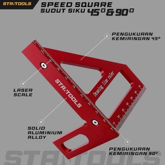 

Speed Square - Penggaris Sudut Siku Segitiga - 2 Sisi - Penggaris Multi Angle 90 Derajat New Stok