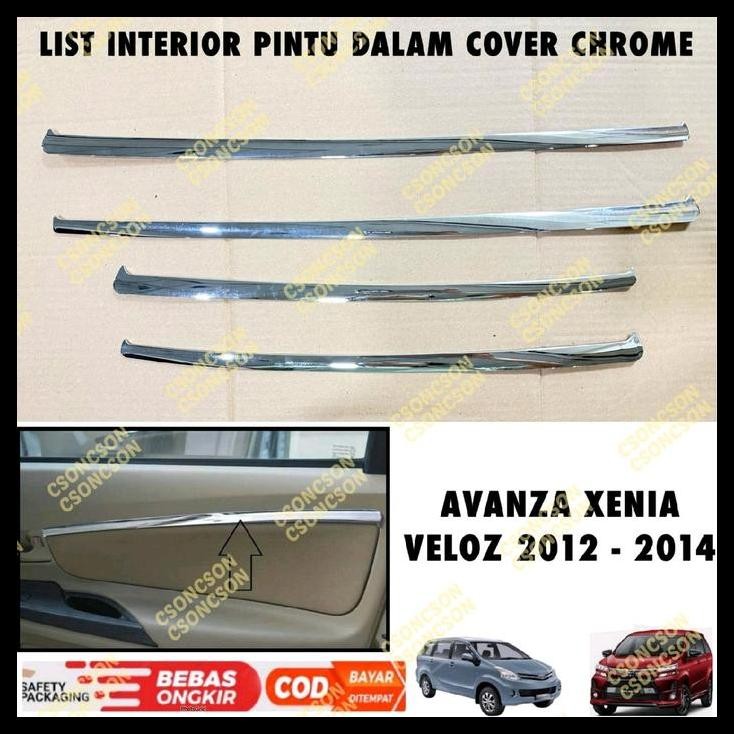GRATIS ONGKIR LIST INTERIOR PINTU DALAM AVANZA XENIA VELOZ 2012 2014 COVER CHROME