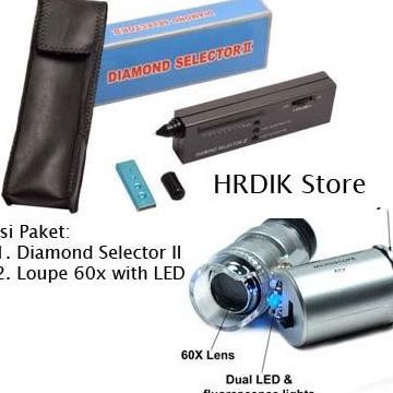 Paket Diamond Tester Ii & Loupe 60X Zoom Selector 2 Berlian Permata New Stok
