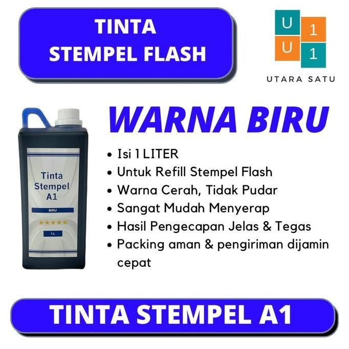 

Tinta Stempel Flash Warna Biru 1 Liter New Stok