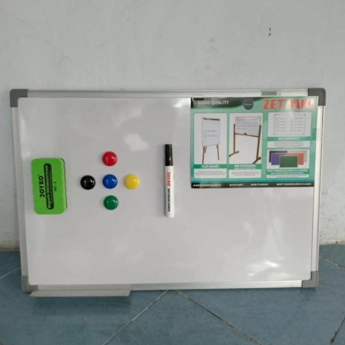 

Papan Tulis Whiteboard Magnet Gantung Single Face Zettaki 80X120Cm New Stok