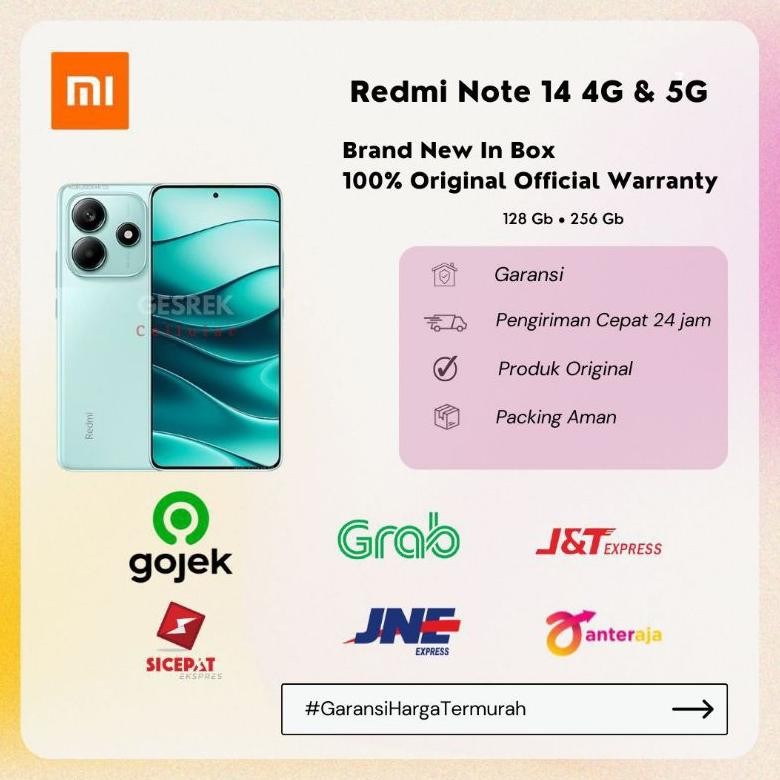 Xiaomi Redminote 14 4G 5G 8/128GB 8/256GB 12/512GB - Garansi RESMI DiM