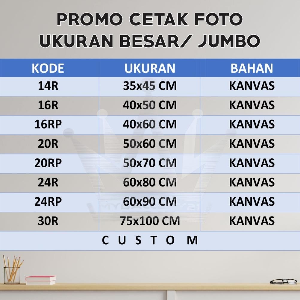 Cetak Foto Kanvas | 12R 12RP 14R 16R 16RP 20R 20RP 24R 24RP 30R | Cetak Foto Ukuran Besar | Request 
