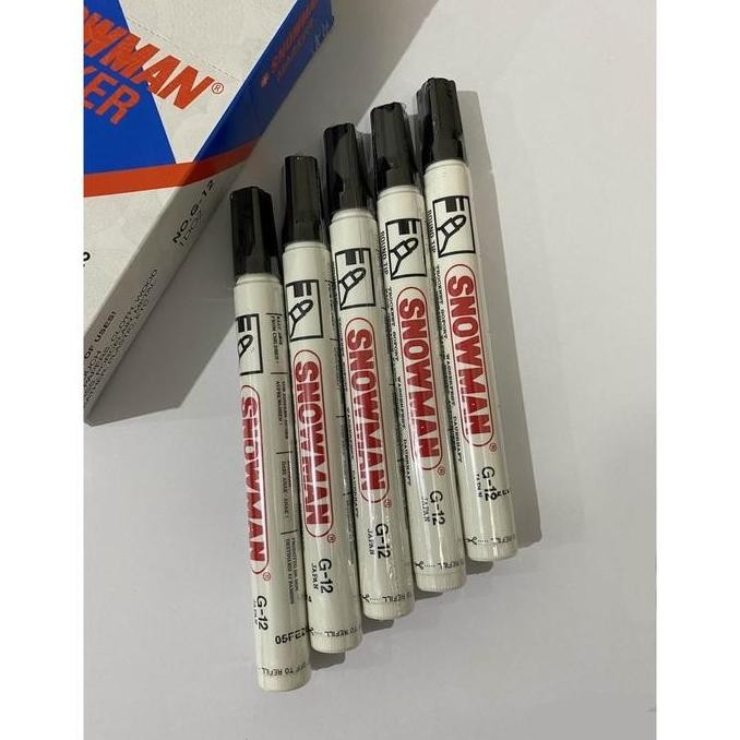 

[ Lusinan - 12Pcs ] Spidol Snowman Permanent Marker G12 / G-12 New Stok