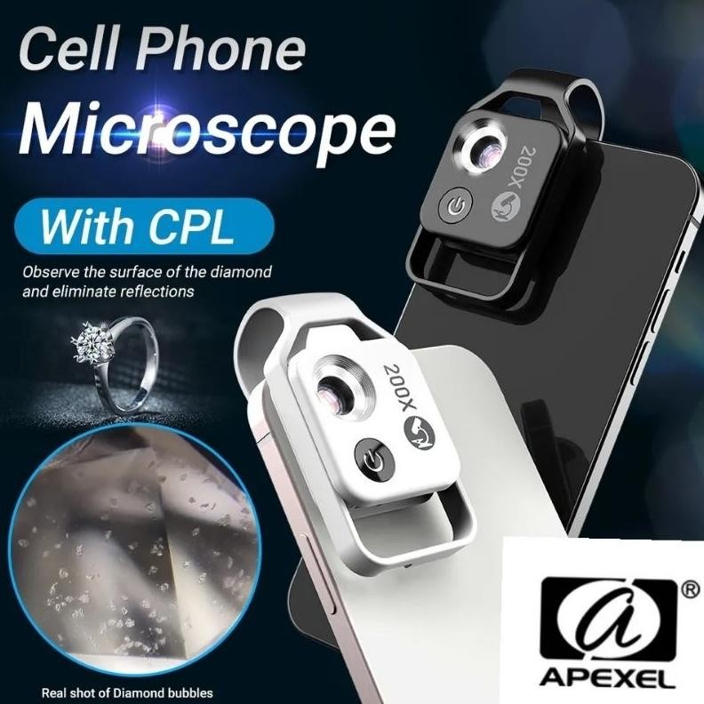Apexel lensa mikro micro kamera HP smartphone mikroskop microscope 100X 200X zoom led light mikrosko