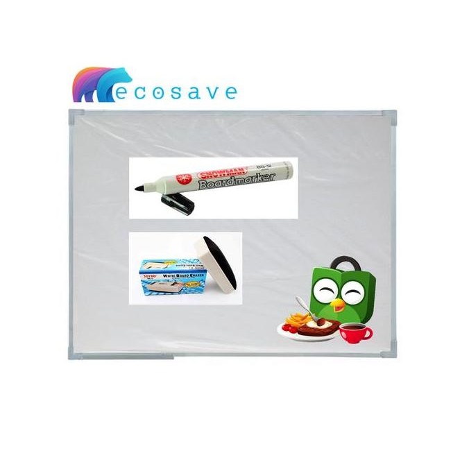 

Papan Tulis 60 X 120 / White Board Ecosave Ori Magnet New Stok