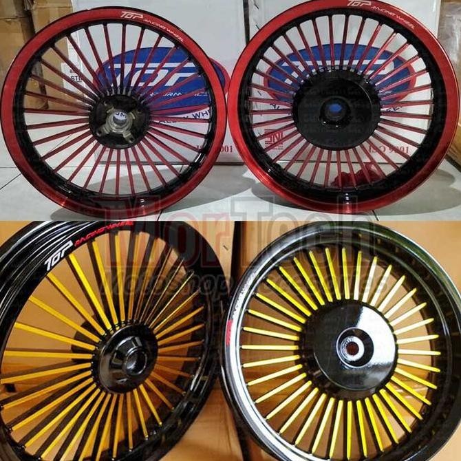 Terlaris Velg Pelek Racing Tapak Lebar Retro Motor Vario 125-150 Fi Hitam Gold Ready Stok