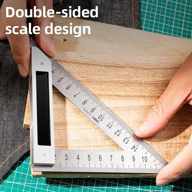 

Deli Penggaris Segitiga Siku Besi Tukang Triangle Ruler Speed Square New Stok