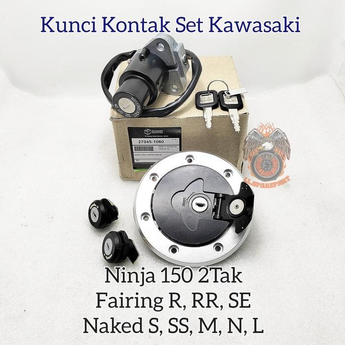 PROMO KUNCI KONTAK SET KAWASAKI NINJA 150 SERIES NINJA 150R 2 TAK M N L KEYSET KONCI KONTAK 1 SET AN