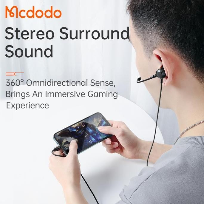 MCDODO Earphone Headset Gaming iPhone Double Microphone Mic Audio Call