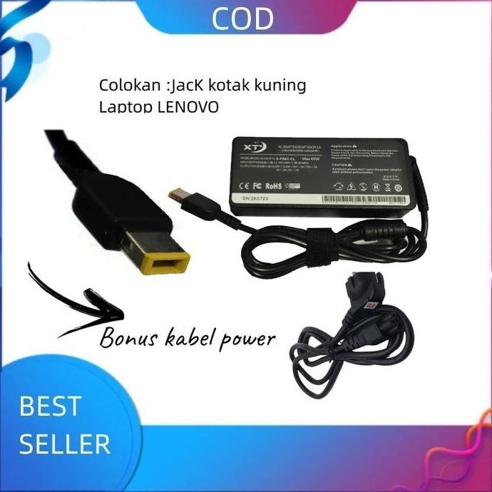 Adaptor Charger Laptop Lenovo G40-45 20V 3.25A 65W Original + Kabel Power Jack Kotak