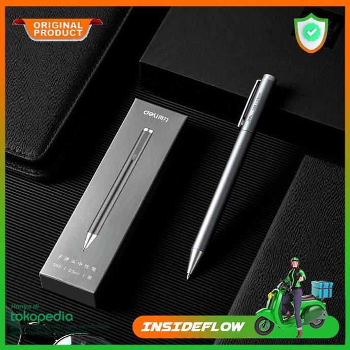 

Pulpen Tanda Tangan Kantor Metal Pensil Roller Ballpoint 0.5 Mm New Stok