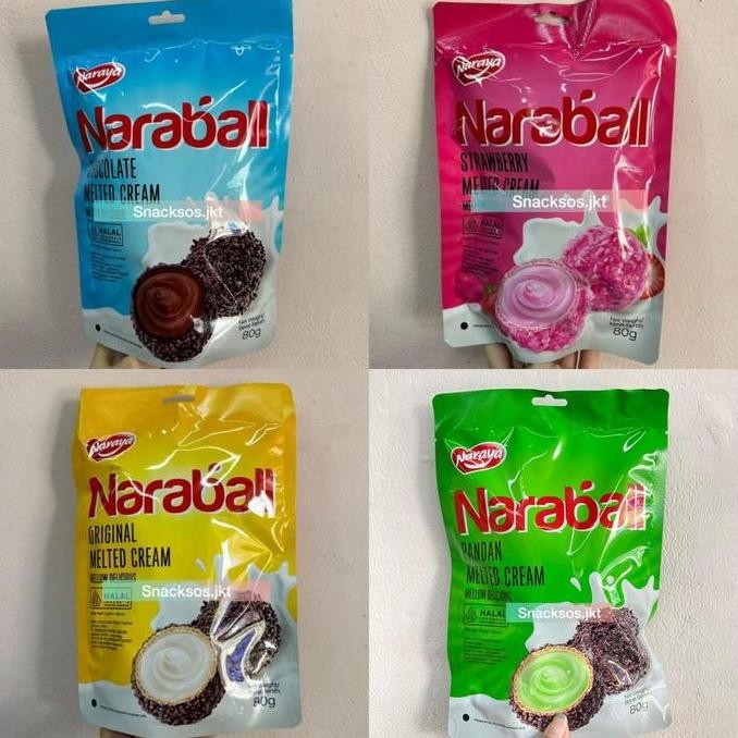 

[SMALL 80G] NARAYA NAALL ORIGINAL MELTED CREAM /STRAWBERRY/CHOCOLATE / PANDAN WAFER BALL