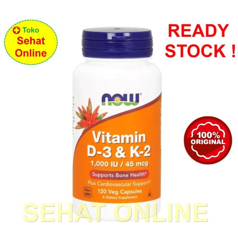 Now Foods Vitamin D3  K2 120 Vcaps Halal