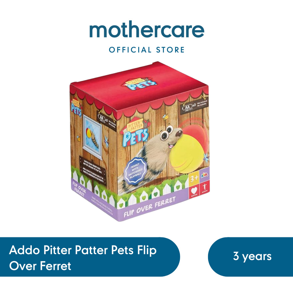 Addo Pitter Patter Pets Ferret & Ball - Mainan Boneka Interaktif Anak