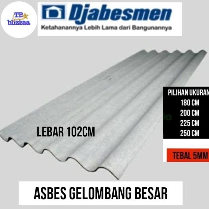 TERLARIS - Asbes Gelombang Besar 180cm / 200cm / 225cm / 250cm Djabesmen Asbes Gelombang Besar Djabe