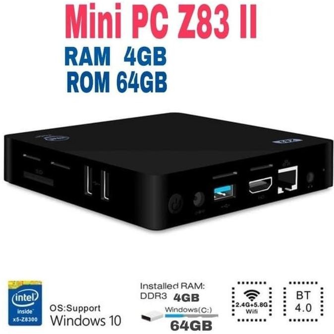 TERBARU - Mini PC Z83 II 4GB Ram 64GB Rom Intel X5 Quadcore HDMI Wifi Windows 10